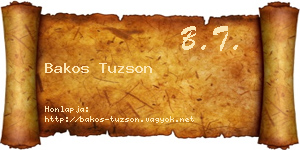 Bakos Tuzson névjegykártya